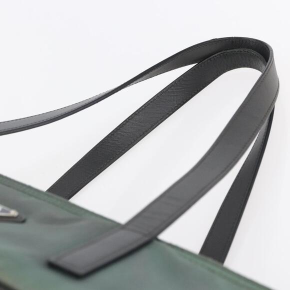 PRADA Tote Bag Nylon Khaki Silver Auth 146817 - Picture 8 of 16